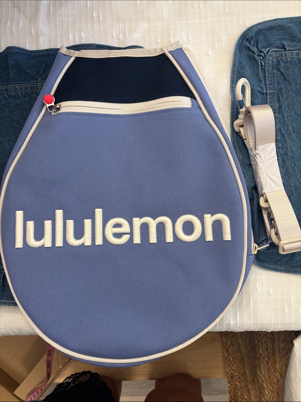 lululemon athletica Prep Blue Lavender Round Crossbody Bag Racket Holder Bag